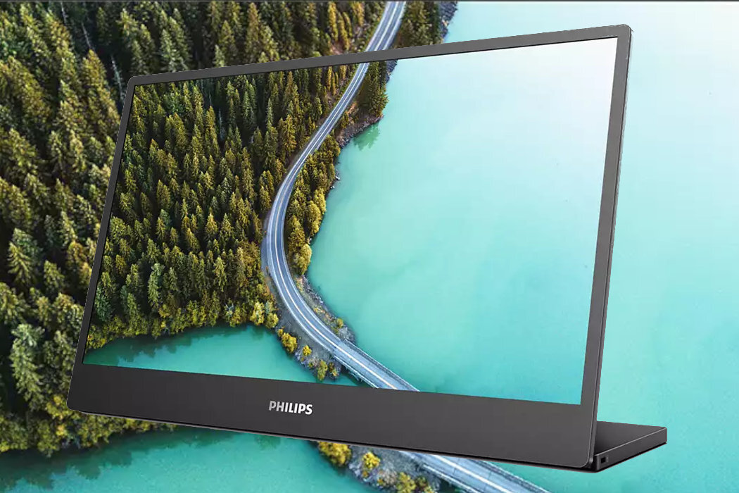 Monitor PHILIPS 16B1P3302D  biuro dom wygoda mobilność podstawka dotykowy wyposażenie