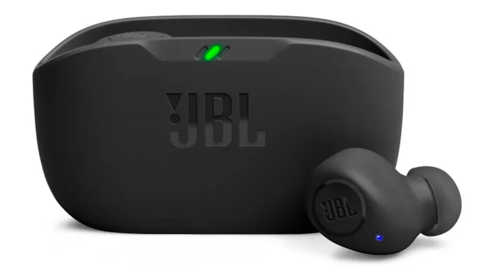 Słuchawki dokanałowe JBL Wave Buds konstrukcja brzmienie technologia bezprzewodowa komunikacja wyposażenie JBL czas pracy etui ładujące