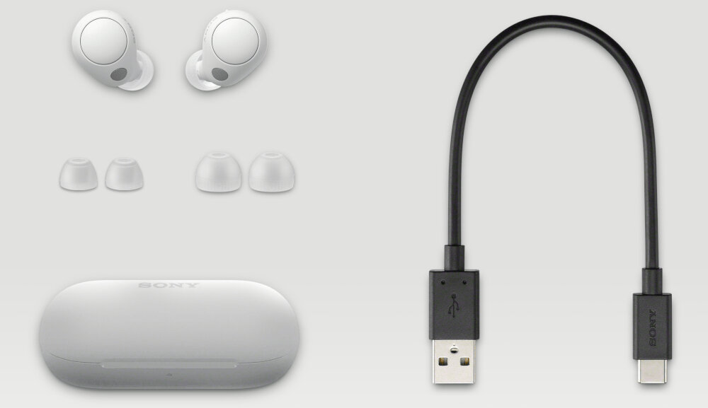 Słuchawki dokanałowe SONY WF-C700N dźwięk dopasowanie wygoda uniwersalność redukcja hałas digital sound personalizacja użytek obsługa połączenie