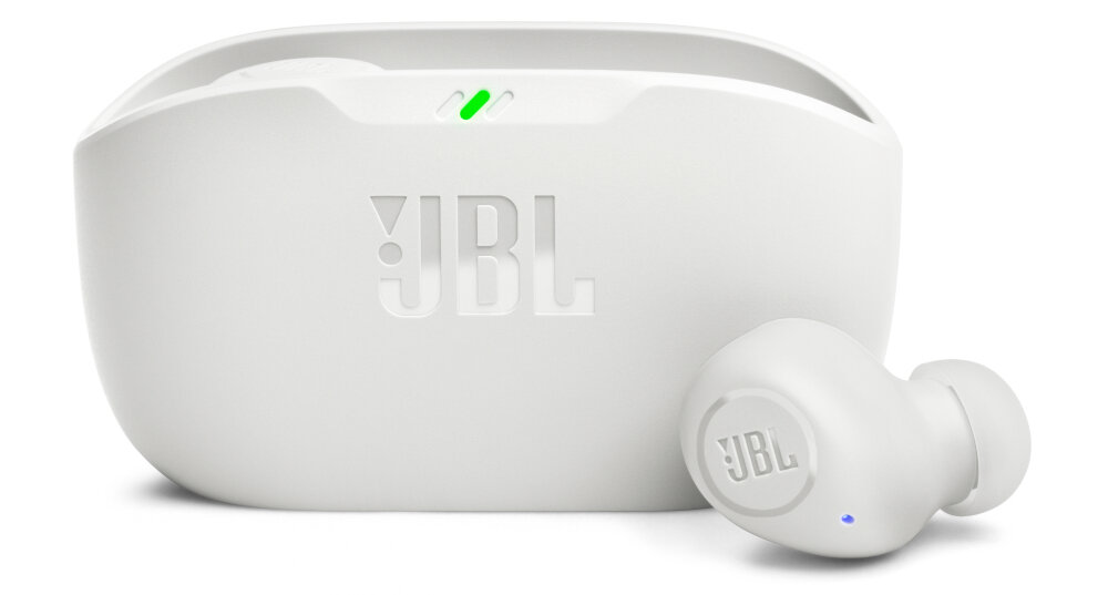 Słuchawki dokanałowe JBL Wave Buds konstrukcja brzmienie technologia bezprzewodowa komunikacja wyposażenie JBL czas pracy etui ładujące