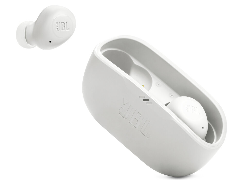 Słuchawki dokanałowe JBL Wave Buds konstrukcja brzmienie technologia bezprzewodowa komunikacja wyposażenie JBL czas pracy etui ładujące