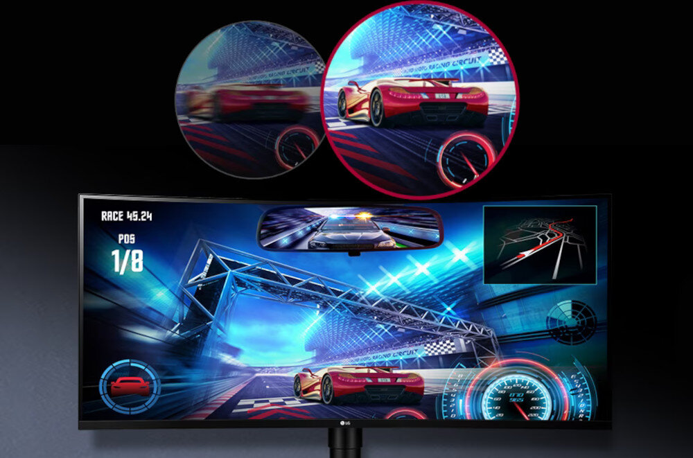 Monitor LG UltraWide 35WN75CP-B płynność odświeżanie czas reakcji wyraźność