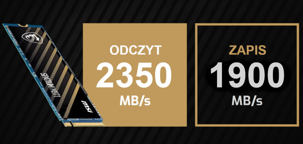 Dysk MSI Spatium M371 2TB SSD prędkość wydajność odczyt zapis