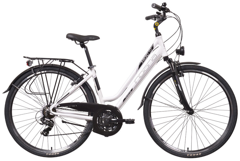 Rower trekkingowy INDIANA X-Road 1.0 D15 28 cali damski Biały do miasta poza miasto dla kobiet do jazdy po asfalcie po nieutwardzonych drogach trekkingowa geometria