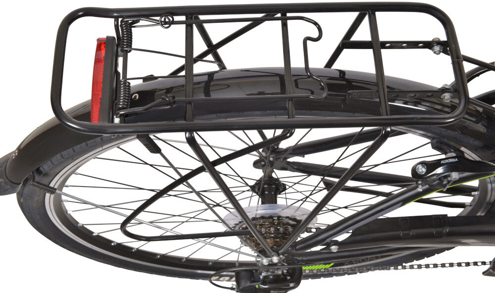 Rower trekkingowy INDIANA X-Road 1.0 Czarny 28 cali damski Czarny bagażnik
