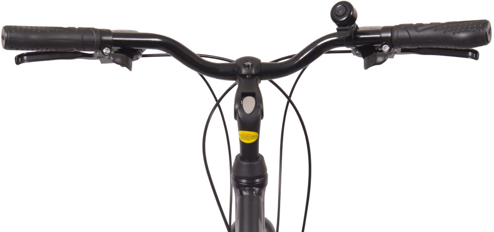 Rower trekkingowy INDIANA X-Road 1.0 Czarny 28 cali damski Czarny kierownica marki PROMAX lekka aluminiowy wspornik można regulować manetki antypoślizgowy materiał dzwonek