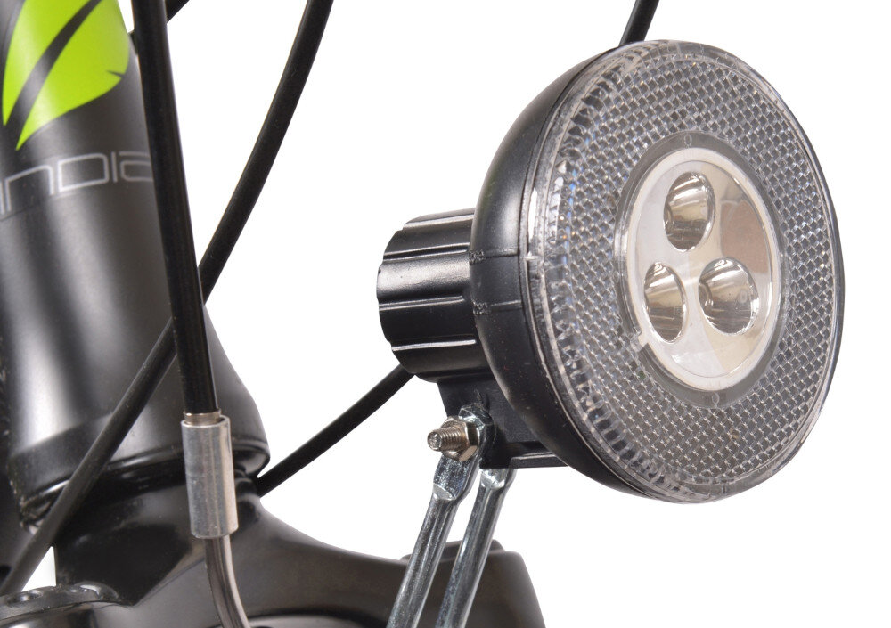 Rower trekkingowy INDIANA X-Road 1.0 28 cali damski Czarny oświetlenie roweru przednie tylne oświetlenie LED wymagane przez prawo drogowe