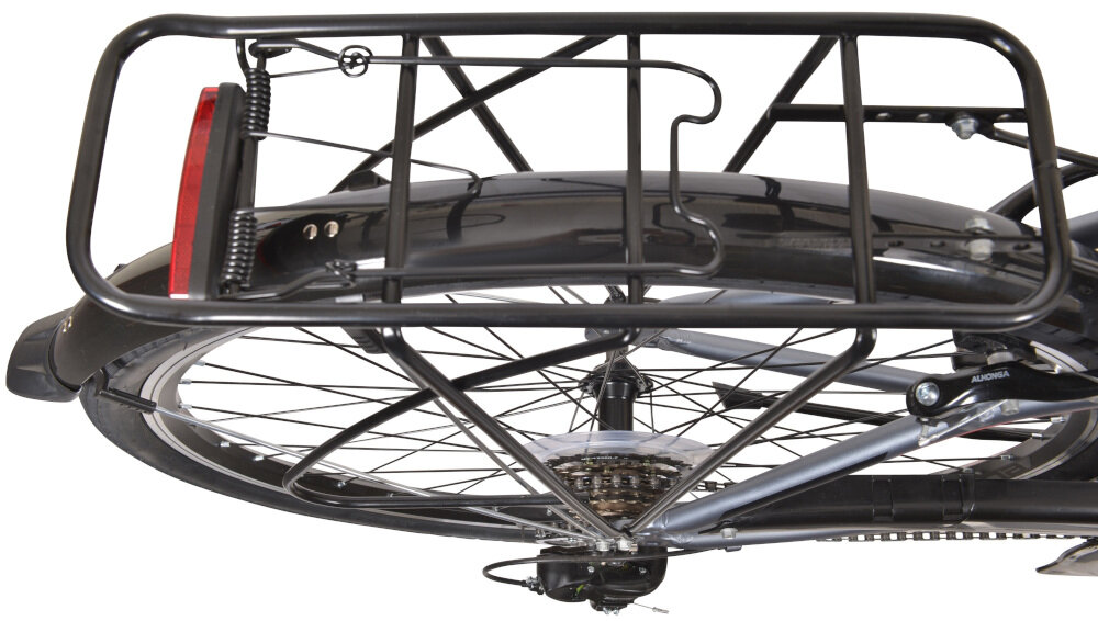 Rower trekkingowy INDIANA X-Road 1.0 M23 28 cali męski Szary bagażnik do przewożenia potrzebnych rzeczy