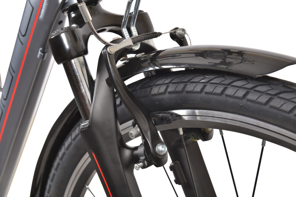 Rower trekkingowy INDIANA X-Road 1.0 M23 28 cali męski Szary hamulce V-Brake przednie tylne lekkie duża siła hamowania