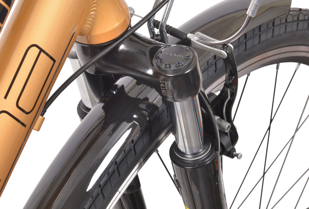 Rower trekkingowy INDIANA X-Road 1.0 D17 28 cali damski Ciemnobrązowy rower typu hardtail amortyzator marki Zoom HL Corp CH-141 700C niska masa roweru sprężynowy regulwany