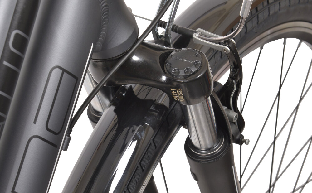 Rower trekkingowy INDIANA X-Road 1.0 D15 28 cali damski Ciemnoszary rower typu hardtail przedni amortyzator marki Zoom HL Corp CH-141 700C sprężynowy niska masa roweru duża sztywność regulacja