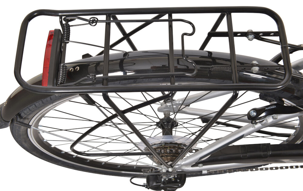 Rower trekkingowy INDIANA X-Road 1.0 M23 28 cali męski Srebrny bagażnik linki