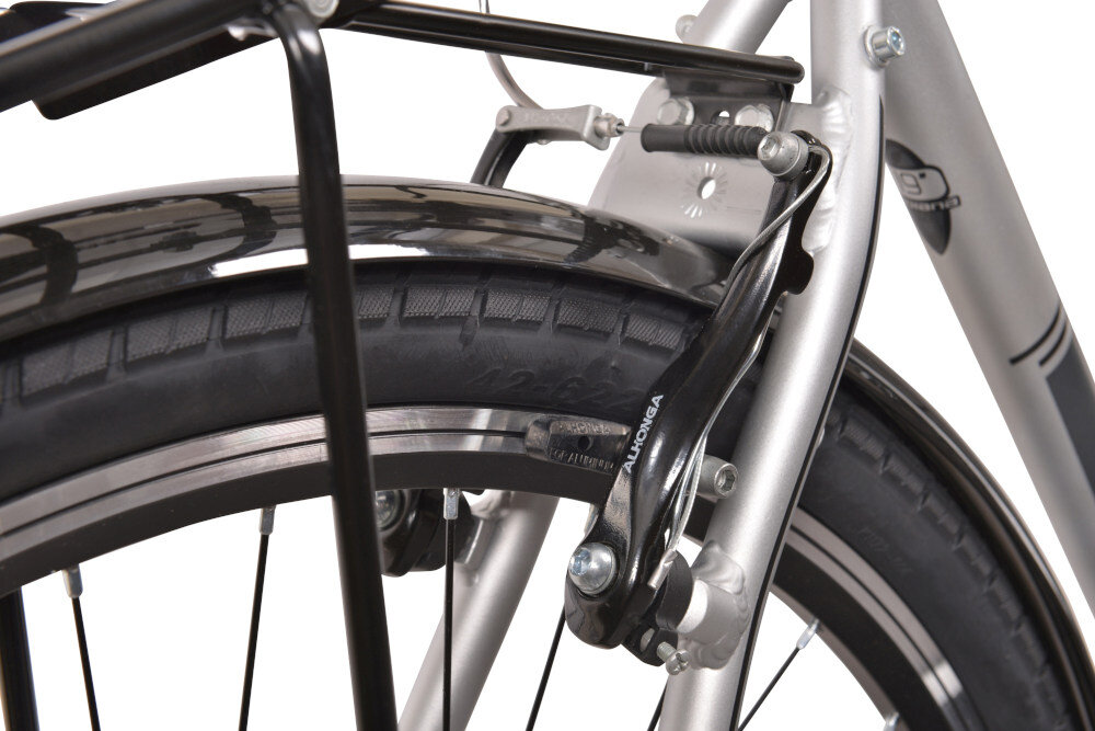 Rower trekkingowy INDIANA X-Road 1.0 M23 28 cali męski Srebrny hamulce V-Brake lekkie duża siła hamowania