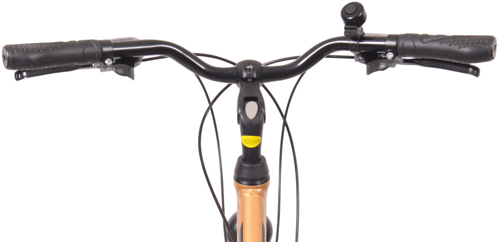 Rower trekkingowy INDIANA X-Road 1.0 D19 28 cali damski Ciemnobrązowy kierownica stala wspornik aluminiowy PROMAX regulwany antypoślizgowy matriał dzwonek