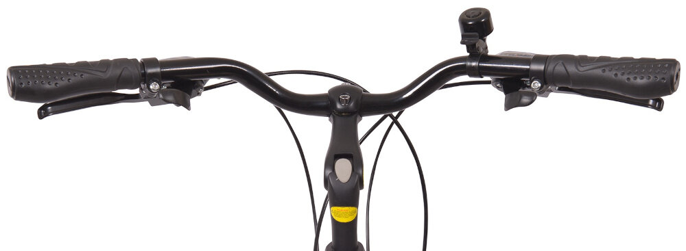 Rower trekkingowy INDIANA X-Road 1.0 M23 28 cali męski Piaskowy stalowa kierownica wspornik marki PROMAX aluminiowy regulowany lekki antypoślizgwy materiał na manetkach dzwonek