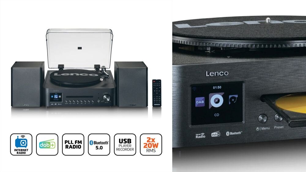 Wieża z gramofonem LENCO MC-460BK doznania muzyka jakosc dzwiek