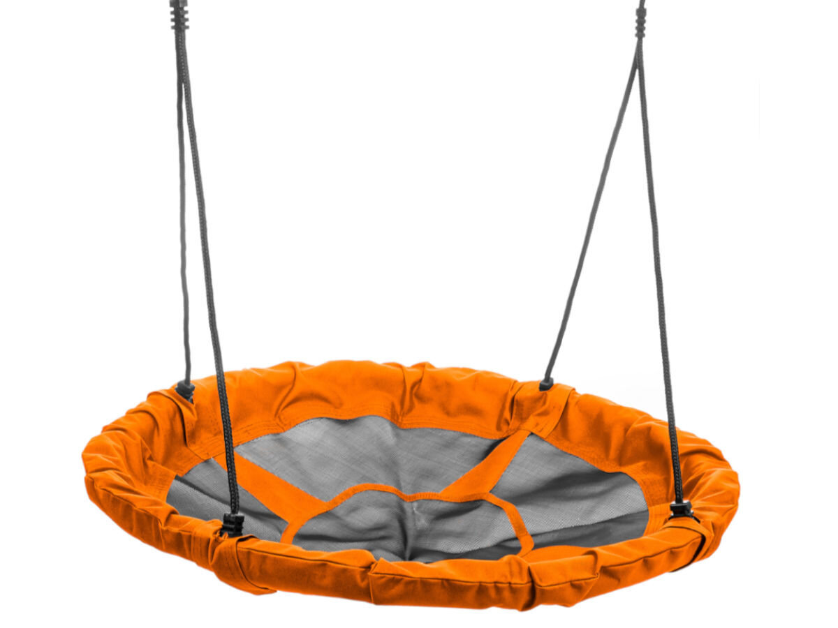 Huśtawka MIRPOL Nest 95 Pomarańczowy, relaks, bujanie, ogród, zabawa, na białym tle huśtawka nest