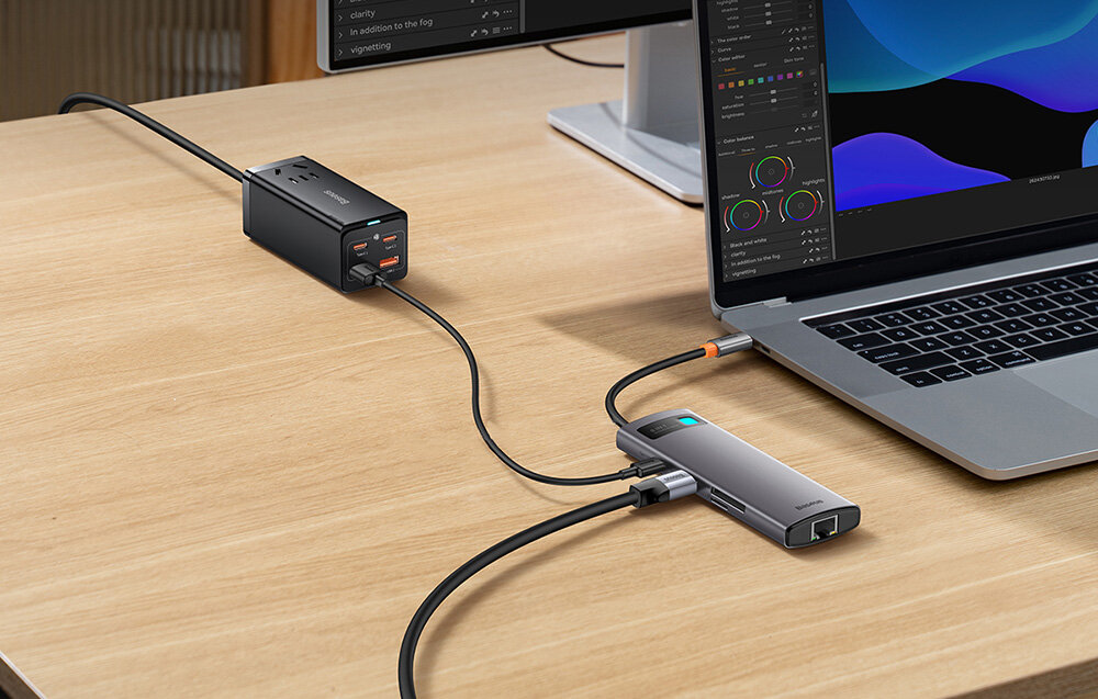 Stacja dokująca BASEUS StarJoy wygoda korzystanie możliwości laptop przesył pliki port HDMI transmisja dane szybkie ładowanie przydatny na co dzień dopsowanie