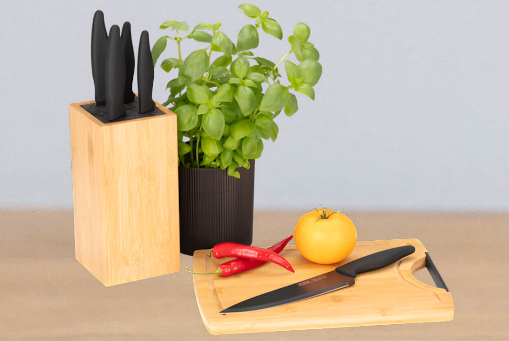 Zestaw noży w bloku bambusowym Smile SNS-5 6-elementowy