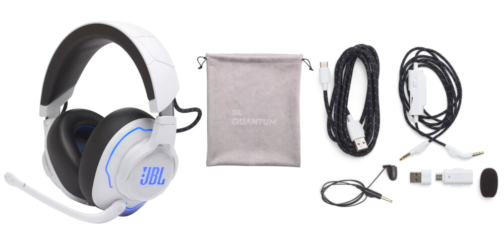Słuchawki JBL Quantum 910P wygoda styl redukcja hałas otoczenie dźwięk łączność pałąk mikrofon dopasowanie regulacja głośność akumulator