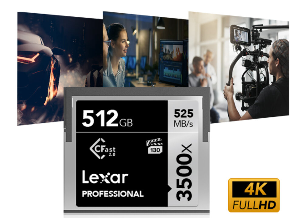 Karta pamięci LEXAR Pro 3500X CFast wydajność pojemność transfer dane fotografowie nagrywające filmy możliwosci
