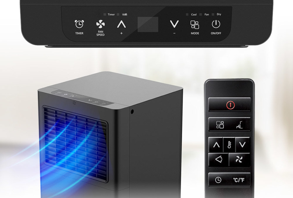 Klimatyzator LIN TAC-09CPB PSL czarny Łatwa obsługa i sterowanie intuicyjny panel z ekranem LED pilot zdalnego sterowania czytelnie wyświetlane komfort użytkowania