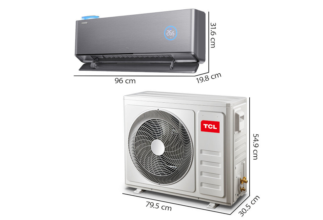 Klimatyzator split TCL Freshin TAC-12CHSD FAI z usluga montazu Mobilne wymiary rozmiar