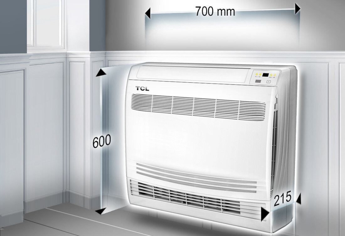 Klimatyzator split TCL Console TCC-12ZHRH DV funkcjonalny wygodny chlodzenie ogrzewanie filtracja powietrza osuszanie wentylacja