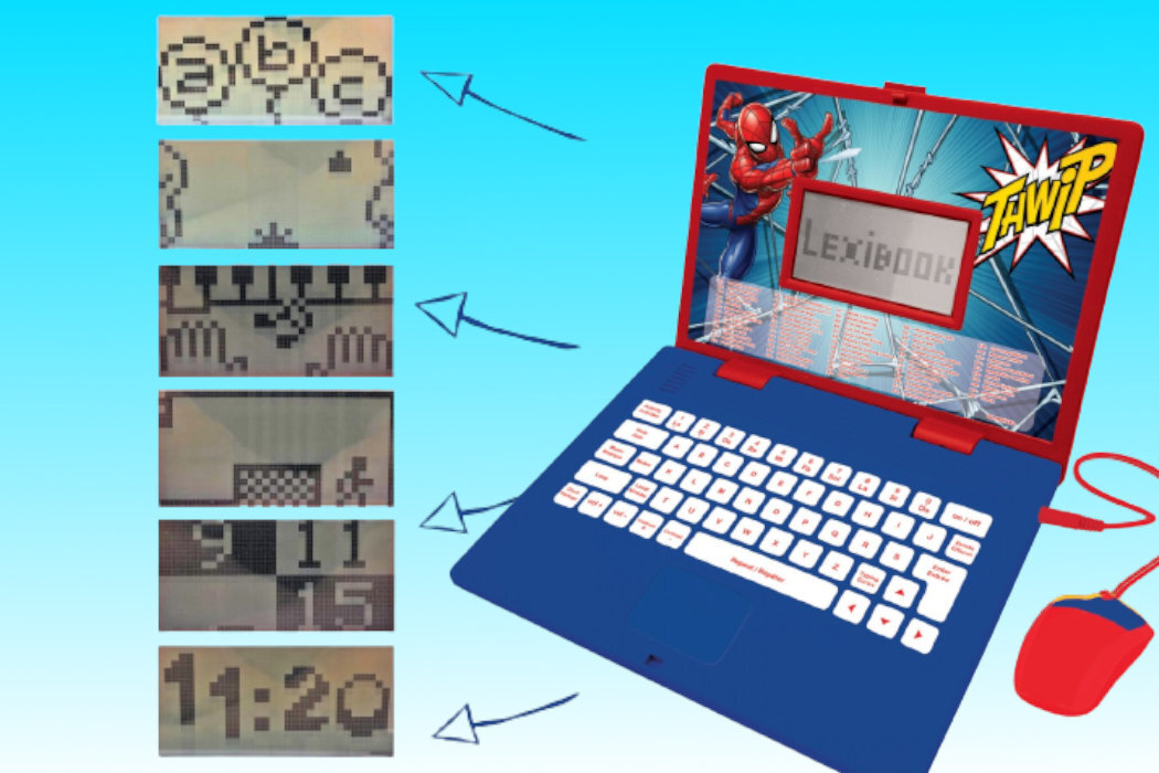 Zabawka laptop edukacyjny LEXIBOOK Spider Man 124 aktywności JC598SPI17 zabawa pomoc nauka edukacja postacie bajki