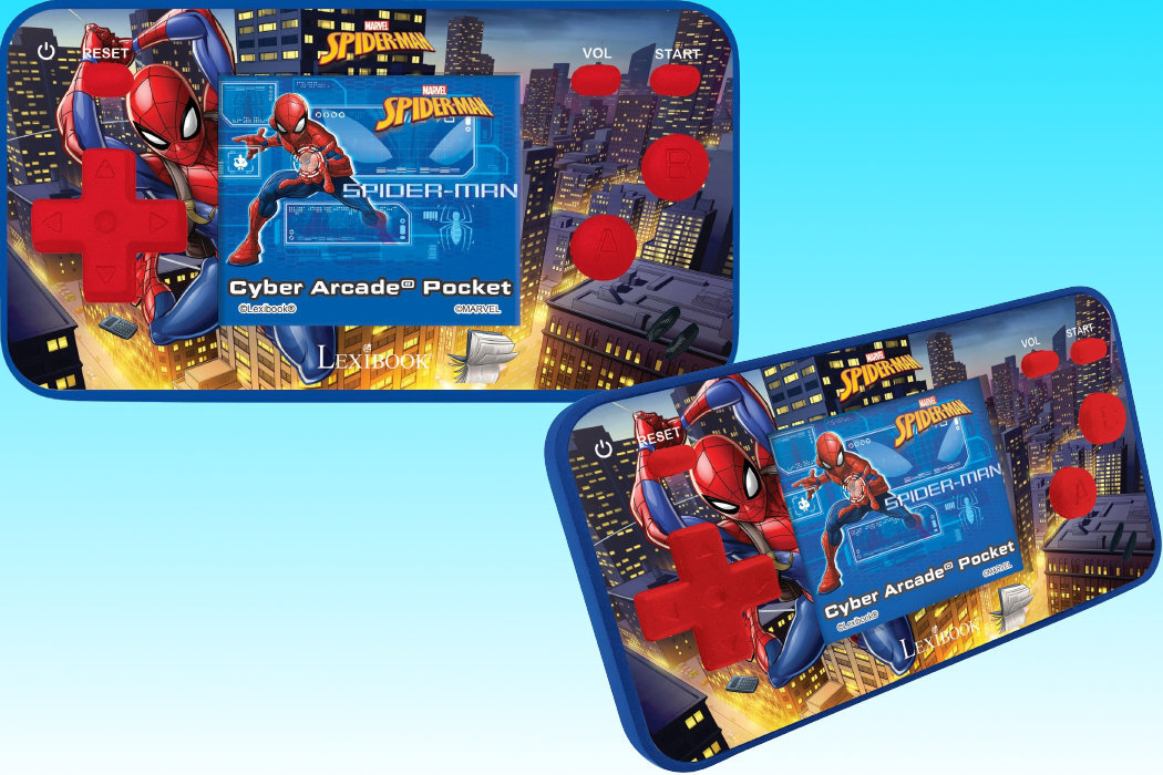 Zabawka konsola podręczna LEXIBOOK Spider Man Cyber Arcade Pocket JL2367SP zabawa podróż gry rozwój