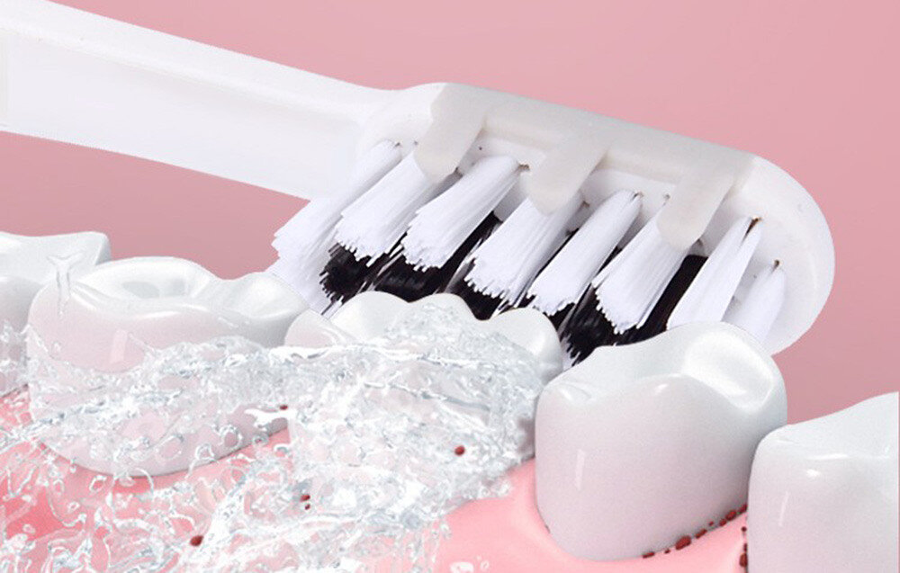 Szczoteczka soniczna SEAGO XFU XFU SG-2102 Szary zloto zdrowe zeby uzebienie wlosie Dupont precyzyjne czyszczenie