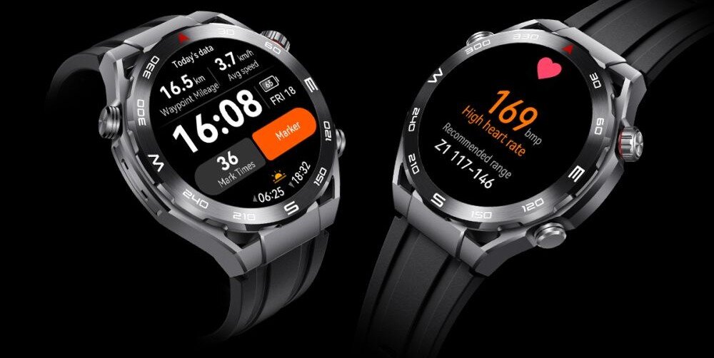 Smartwatch HUAWEI Watch Ultimate ekran bateria czujniki zdrowie sport pasek ładowanie pojemność rozdzielczość łączność sterowanie krew puls rozmowy smartfon aplikacja