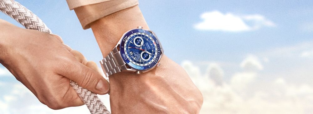 Smartwatch HUAWEI Watch Ultimate ekran bateria czujniki zdrowie sport pasek ładowanie pojemność rozdzielczość łączność sterowanie krew puls rozmowy smartfon aplikacja