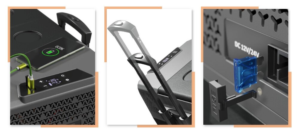 Lodowka YOLCO BX40 funkcje wbudowane gniazdro USB-C Ergonomiczny uchwyt wielopoziomowe zabezpieczenie