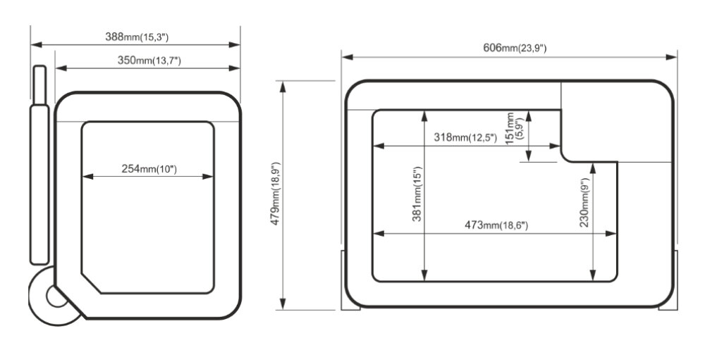 Lodowka YOLCO BX40 rysunek techniczny