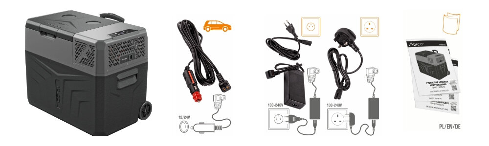 Lodowka YOLCO BX40 zawartosc zestawu komplet wyposazenie