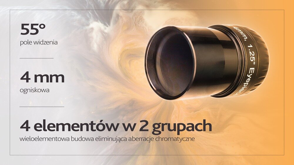 Okular LEVENHUK Ra Plössl 4 mm i dane, ogniskowa pole widzenia obraz   