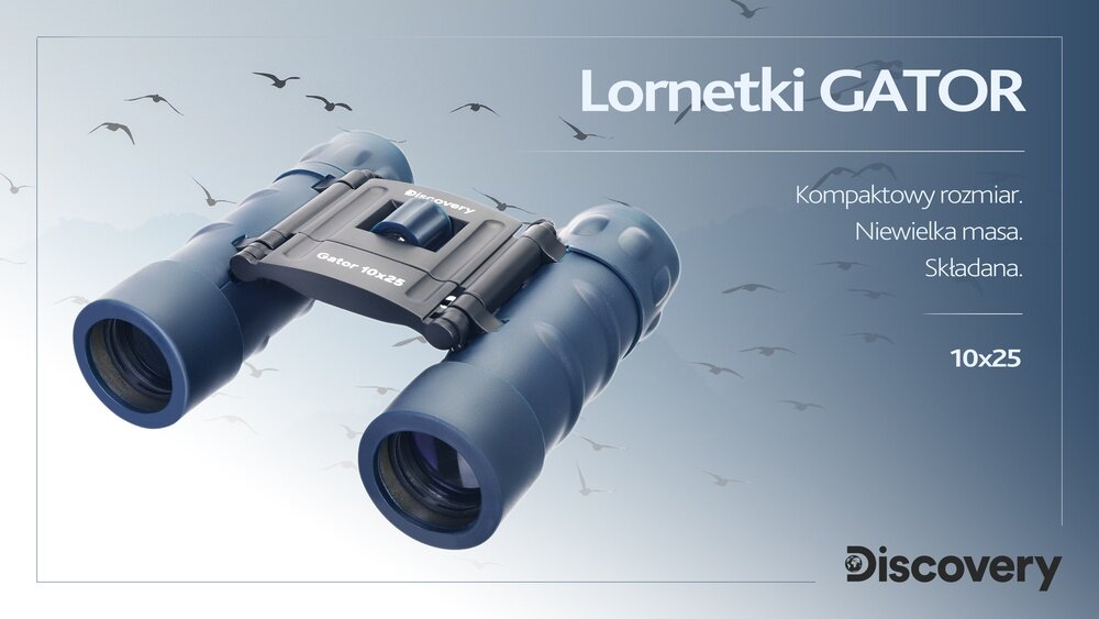 Lornetka LEVENHUK Discovery Gator 10x25 kv lifestyle początek opisu sekcja nagłówkowa