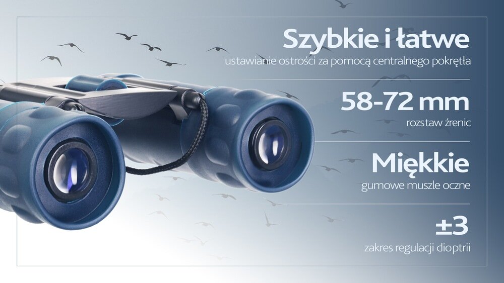 Lornetka LEVENHUK Discovery Gator 10x25 i główne zalety Ostrość regulacja dioptrii miękkie gumowe muszle oczne