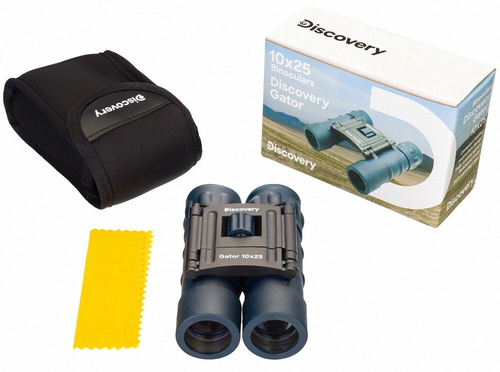 Lornetka LEVENHUK Discovery Gator 10x25 zestaw