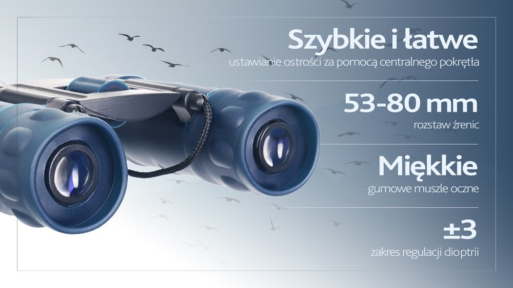 Lornetka LEVENHUK Discovery Gator 12x25 i główne zalety Ostrość regulacja dioptrii miękkie gumowe muszle oczne