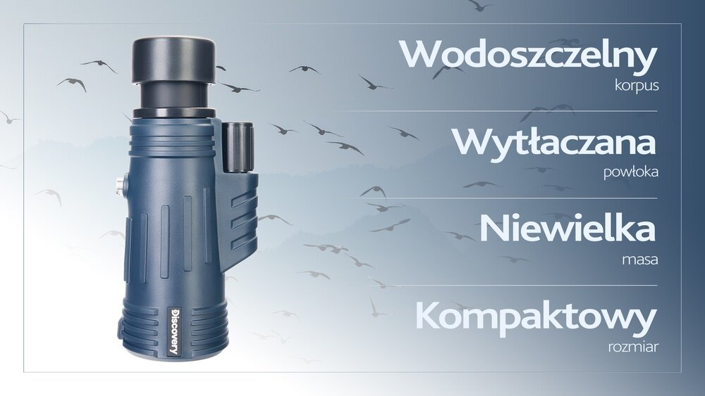 Monokular LEVENHUK Discovery Gator 10x42 i główne zalety odpowiednia zarówno dla dzieci, jak i dorosłych gumowa powłoka antypoślizgowa  wodoodporny korpus 
