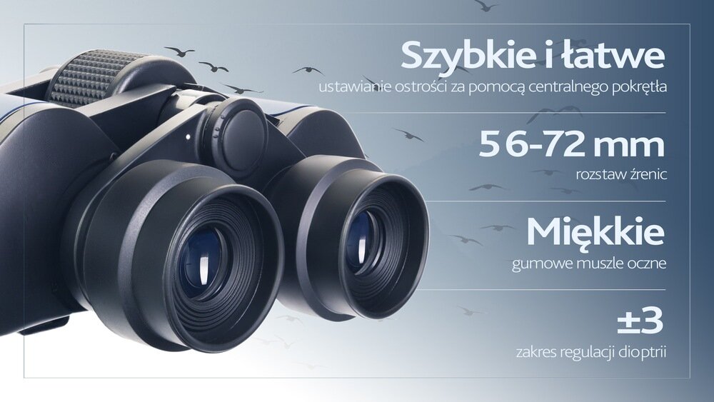 Lornetka LEVENHUK Discovery Gator 8x40 i główne zalety regulacja dioptrii regulacja rozstawu okularów miękkie gumowe muszle oczne