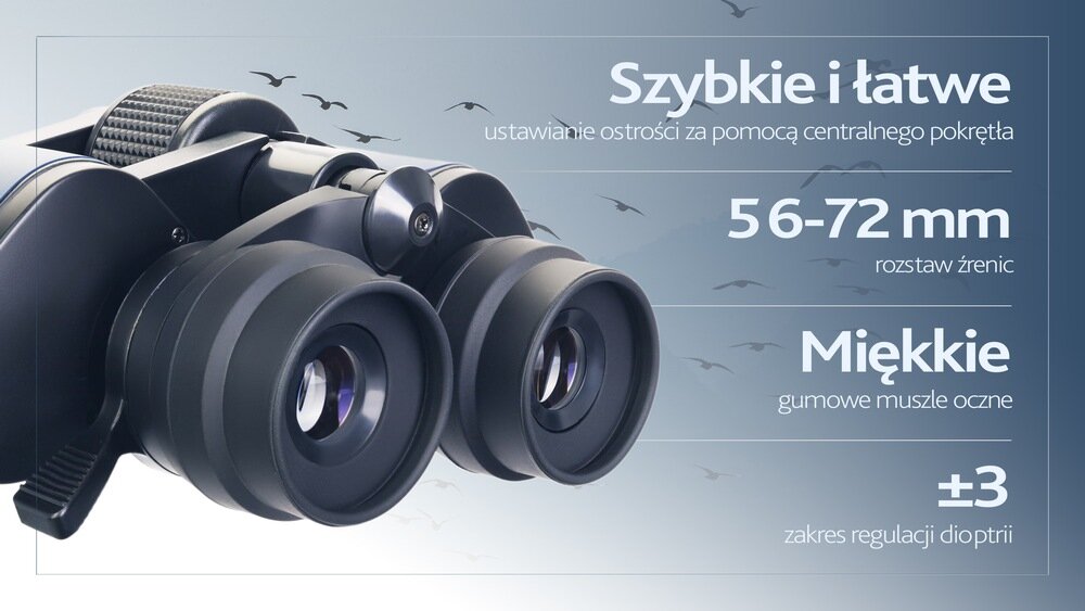 Lornetka LEVENHUK Discovery Gator 10–30x50 i główne zalety Ostrość regulacja dioptrii miękkie gumowe muszle oczne