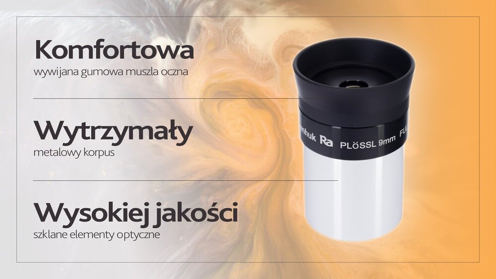 Okular LEVENHUK Plössl 9 mm i cechy budowy układ optyczny szkło