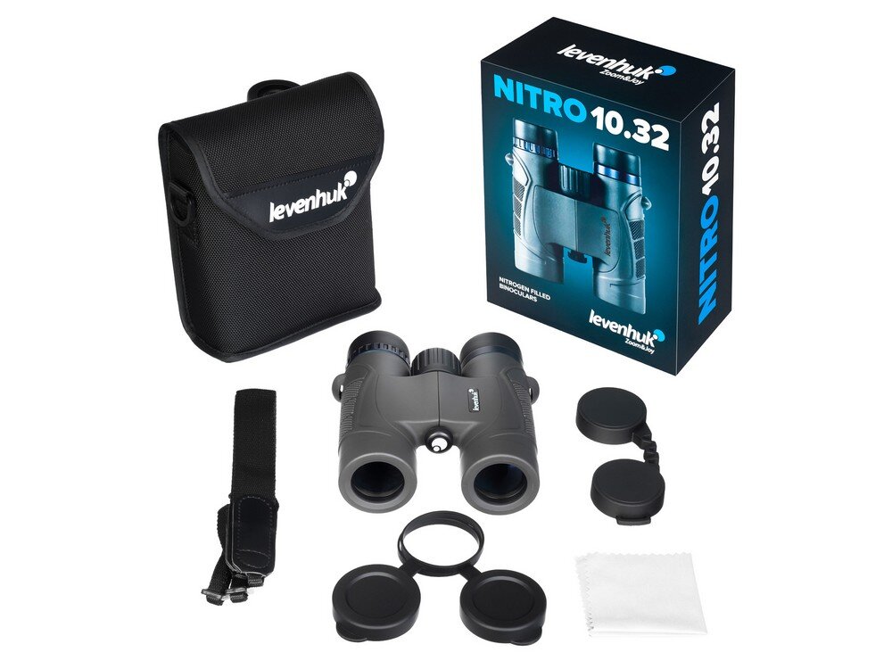 Lornetka LEVENHUK Nitro 10x32 zestaw  