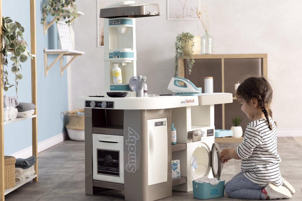 Zabawka kuchnia z pralnią SMOBY Mini Tefal 7600311050 zabawa realizm pomoc gotowanie akcesoria bombelki