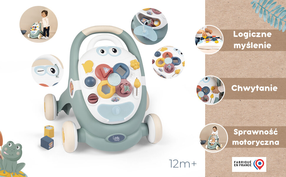 Pchacz dla dziecka SMOBY 3w1 7600140304 pchacz wózek tablica kółka