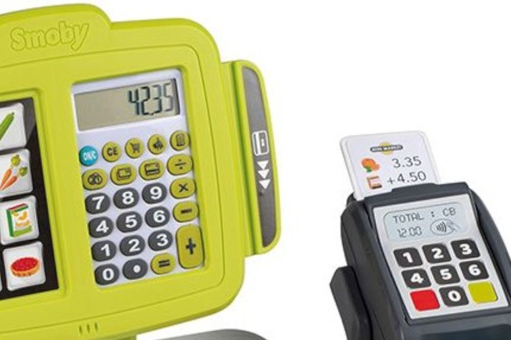 Zabawka kasa sklepowa SMOBY Elektroniczna ze skanerem zabawa nauka dźwięki rozwój umiejętności komunikacja