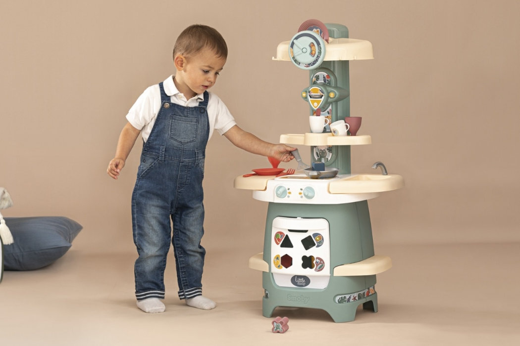 Zabawka SMOBY Little Moja pierwsza kuchnia 7600140305 zabawa realizm pomoc gotowanie akcesoria bombelki